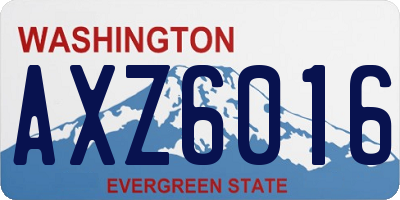 WA license plate AXZ6016
