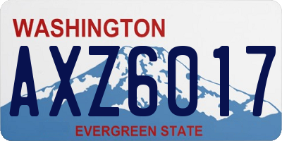 WA license plate AXZ6017