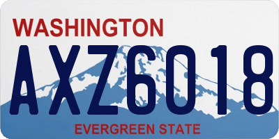 WA license plate AXZ6018