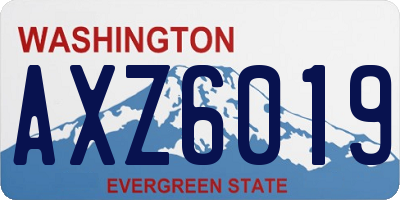 WA license plate AXZ6019