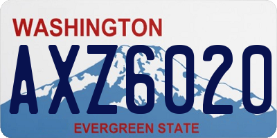WA license plate AXZ6020