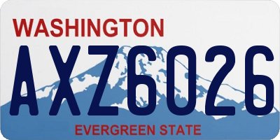WA license plate AXZ6026