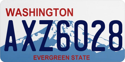 WA license plate AXZ6028