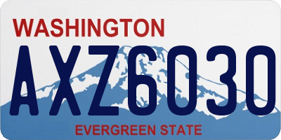 WA license plate AXZ6030