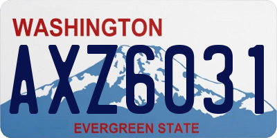WA license plate AXZ6031