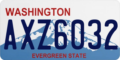 WA license plate AXZ6032