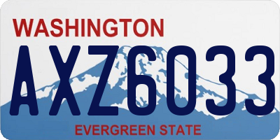 WA license plate AXZ6033