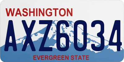 WA license plate AXZ6034