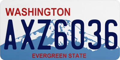WA license plate AXZ6036