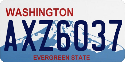 WA license plate AXZ6037