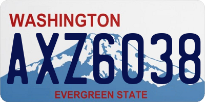 WA license plate AXZ6038