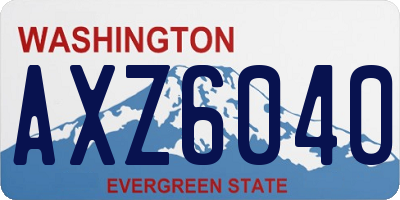 WA license plate AXZ6040