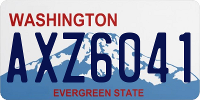 WA license plate AXZ6041