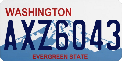 WA license plate AXZ6043