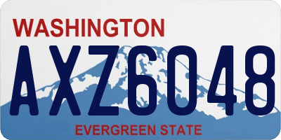 WA license plate AXZ6048