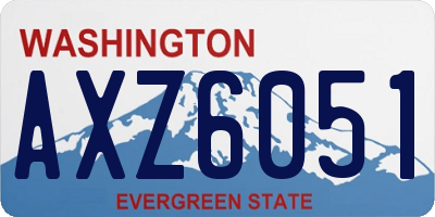WA license plate AXZ6051