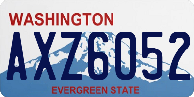 WA license plate AXZ6052