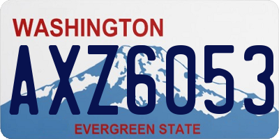 WA license plate AXZ6053