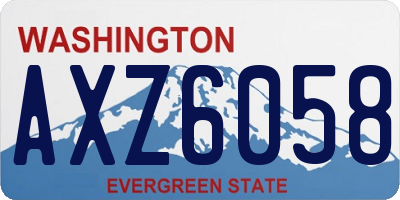 WA license plate AXZ6058