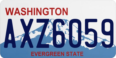 WA license plate AXZ6059