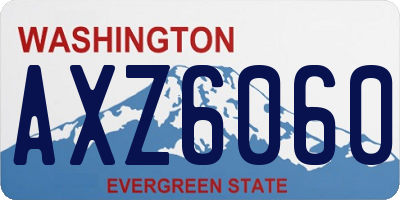 WA license plate AXZ6060