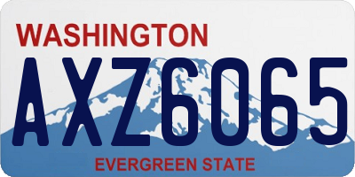 WA license plate AXZ6065