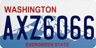 WA license plate AXZ6066