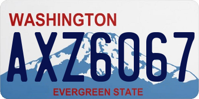 WA license plate AXZ6067