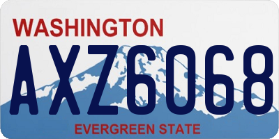 WA license plate AXZ6068