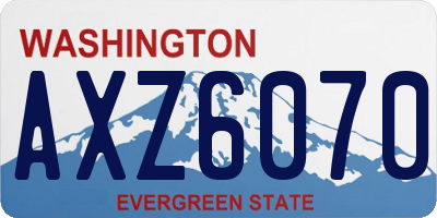 WA license plate AXZ6070