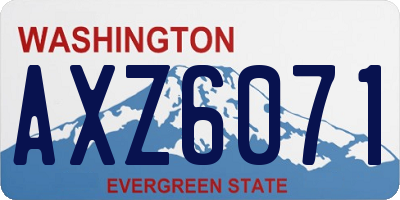 WA license plate AXZ6071