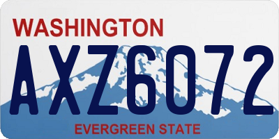 WA license plate AXZ6072