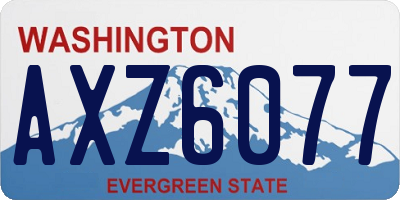 WA license plate AXZ6077