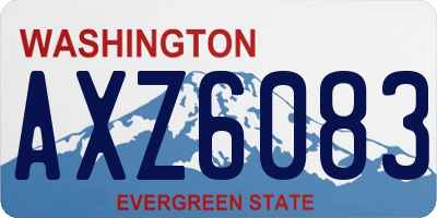 WA license plate AXZ6083