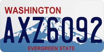 WA license plate AXZ6092
