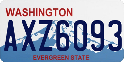 WA license plate AXZ6093
