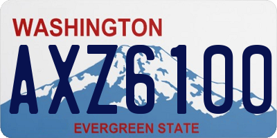 WA license plate AXZ6100