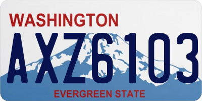 WA license plate AXZ6103