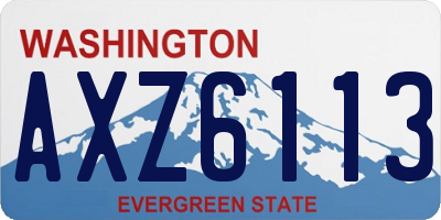 WA license plate AXZ6113