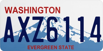 WA license plate AXZ6114