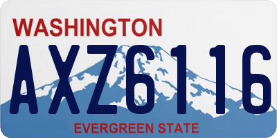 WA license plate AXZ6116