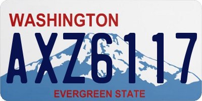 WA license plate AXZ6117