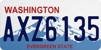 WA license plate AXZ6135