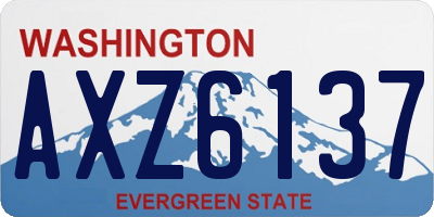 WA license plate AXZ6137