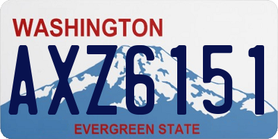 WA license plate AXZ6151