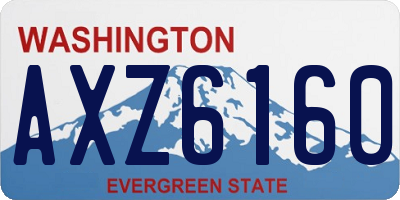 WA license plate AXZ6160