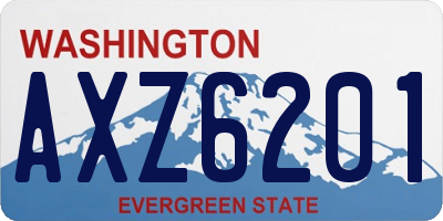 WA license plate AXZ6201
