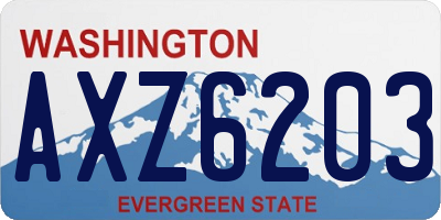 WA license plate AXZ6203