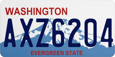 WA license plate AXZ6204