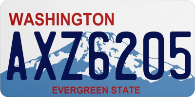 WA license plate AXZ6205